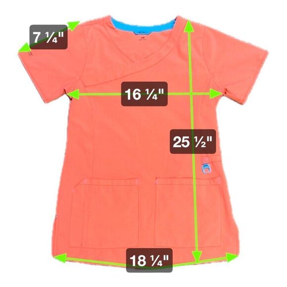 Carhartt Force Women's XS Coral Peach Scrub Top Pocket Quick-Dry Performance - Picture 7 of 7